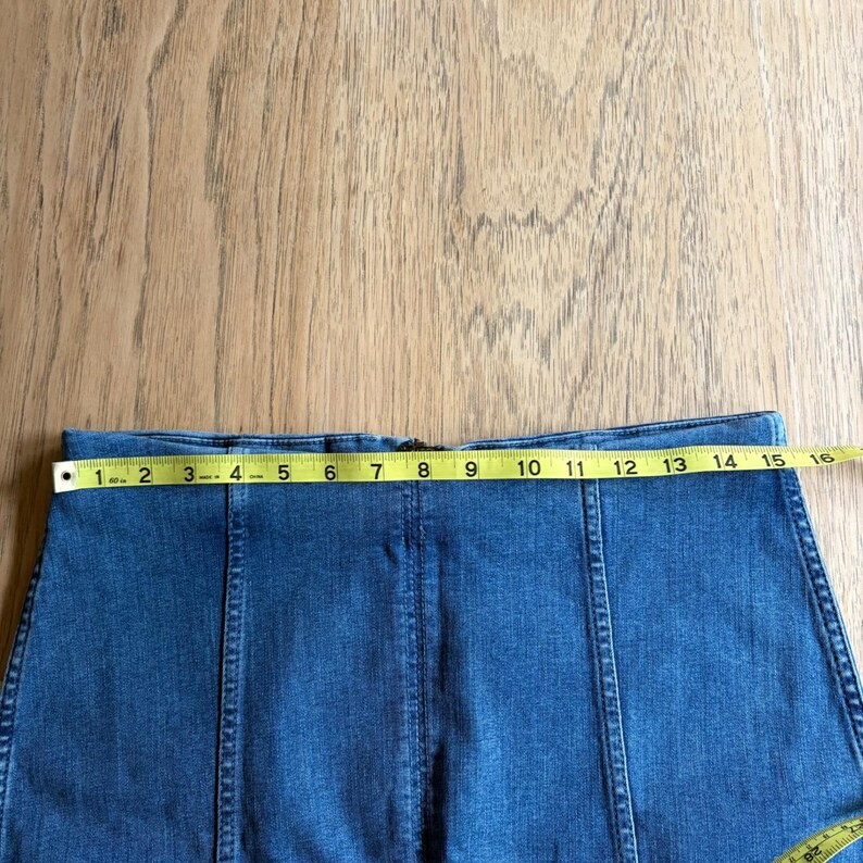 Free People Modern Femme Stretch Denim Mini Skirt Back Zip Sz 12 Festival Indie imagem 4