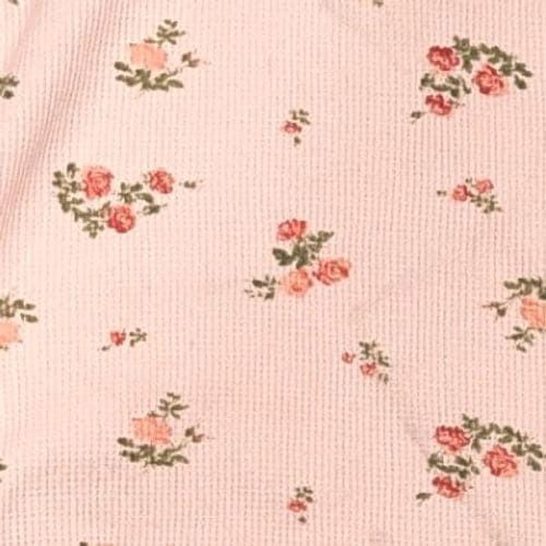 URBAN OUTFITTERS Out From Under Pink Floral Rose Waffle Thermal Top XL Cotton image 5