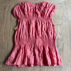 175 NWT Joe's Jeans Voile Smocked Peplum Top SMALL Coral Pink Cotton Sleeveless image 3