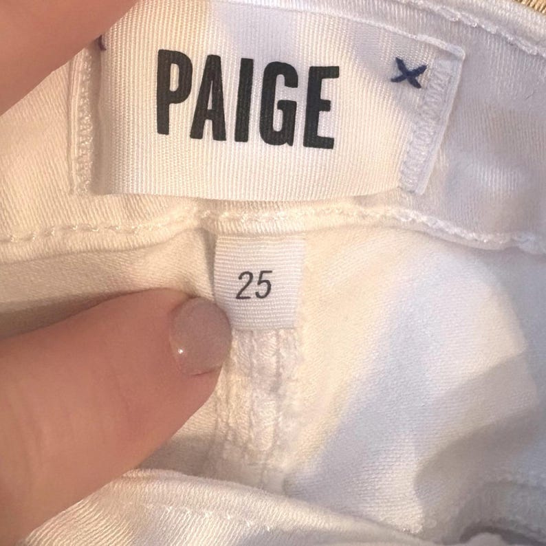 Anthropologie PAIGE Hoxton Ankle White High Rise Ankle Skinny Jeans SIZE 25 image 6