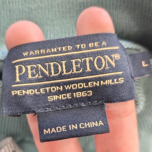 Vtg PENDLETON Silk Blend Mock Neck Turtleneck Sweater Sz L Aqua 90's Y2K Career bild 3