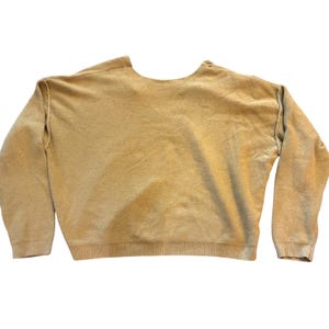 FREE PEOPLE Take Me Places Pullover Wasabi Oversized V-Neck Knit Sweater Size M image 2