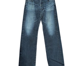 215 AG Adriano Goldschmied The Graduate Tailored Leg Jeans Dark Blue 34x32 Lux
