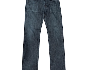 248 7 For All Mankind Slimmy Dark Indigo Blue Slim Straight Leg Jeans para hombre 32x33