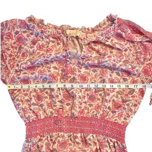 Anthropologie "Love the Label" Pink Floral Sz SMALL Mini Dress Boho Cottage image 11