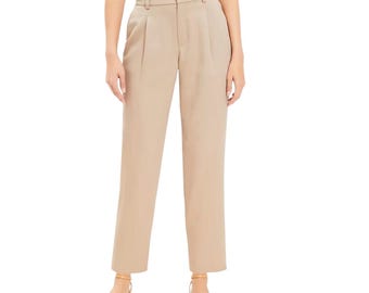 LOFT Ann Taylor Tan Emory Taper Pants 100% Lyocell Hi Rise Trousers Sz 8 DrapeY