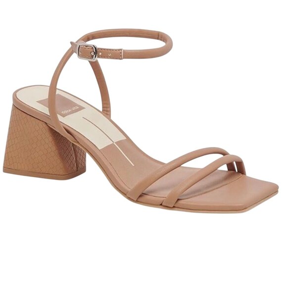 Dolce Vita Marcy Block Heel Sandal in Cafe Stella Leather Block Heel Size 6