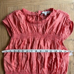 175 NWT Joe's Jeans Voile Smocked Peplum Top SMALL Coral Pink Cotton Sleeveless image 11