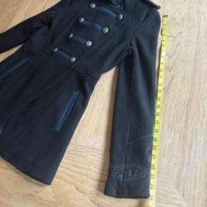 Abrigo militar cruzado de lana y viscosa FREE PEOPLE, negro, azul marino, talla 4 imagen 15