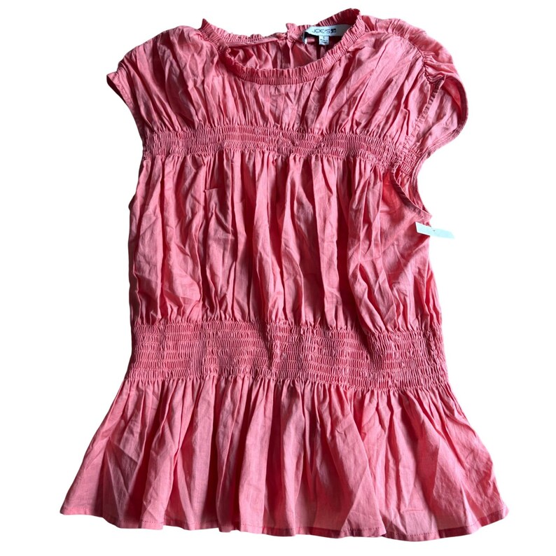 175 NWT Joe's Jeans Voile Smocked Peplum Top SMALL Coral Pink Cotton Sleeveless image 2