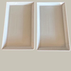 Alaska Airlines Schonwald Germany AS 8010 White Porcelain Rectangle Plates Setx2