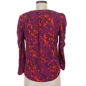 MAEVE Anthropologie Jordain Runa Floral Top Cottagecore Purple Blouse Sz SMALL image 2