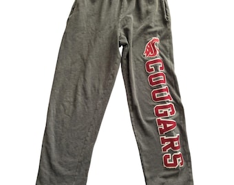 Vtg WSU Washington State Cougars Jansport Sweatpants Gray Logo Embroidered SMALL