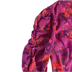 MAEVE Anthropologie Jordain Runa Floral Top Cottagecore Purple Blouse Sz SMALL image 6