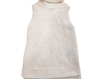 300 NWOT Rag & Bone Adele Cream Wool Alpaca Sleeveless Turtleneck Sweater XXS