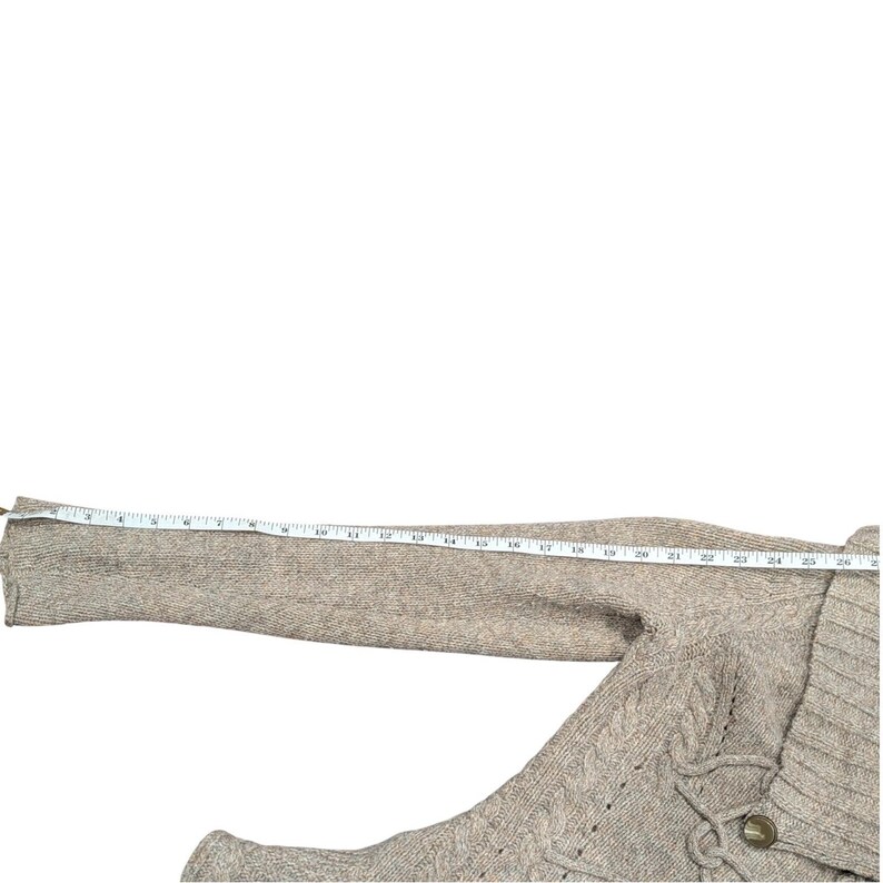 Vtg Anthropologie LEIFSDOTTIR Cable Knit Cardigan Military Fisherman Sweater S image 6