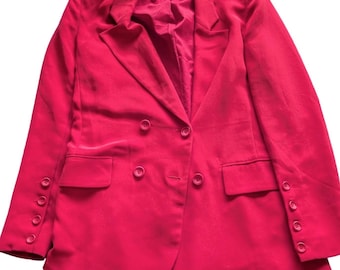Chelsea28 Red Double Breasted Blazer Jacket SMALL Preppy Nautical Career Nordies