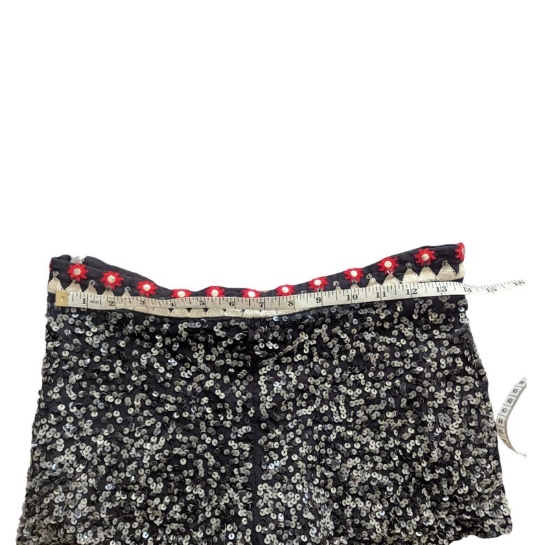 Free People WILDHEART by Eternal Sunshine Creations Sequin Shorts Black Sz SMALL bild 7