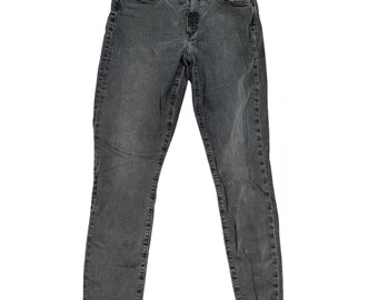 149 JOE'S Jeans Skinny Ankle Gray/Black Faded Denim Pants Womens Sz 32 Charcoal