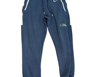 NIKE Seattle Seahawks NFL Team Apparel Mens L Navy Blue Fleece Jogger Sweatpants
