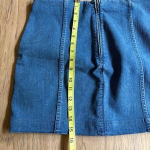 Free People Modern Femme Stretch Denim Mini Skirt Back Zip Sz 12 Festival Indie imagem 5