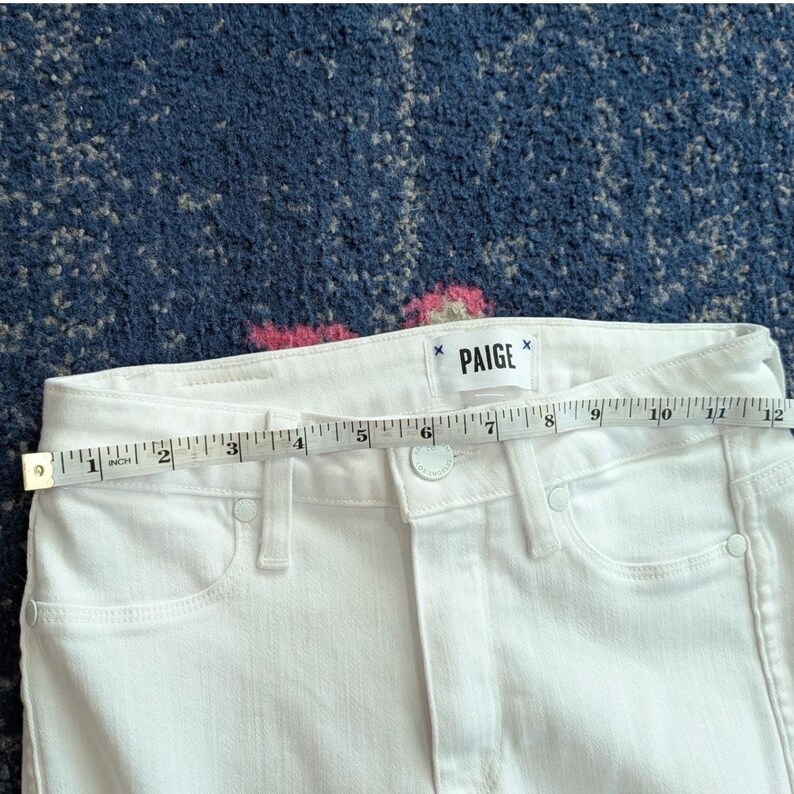 Anthropologie PAIGE Hoxton Ankle White High Rise Ankle Skinny Jeans SIZE 25 image 10