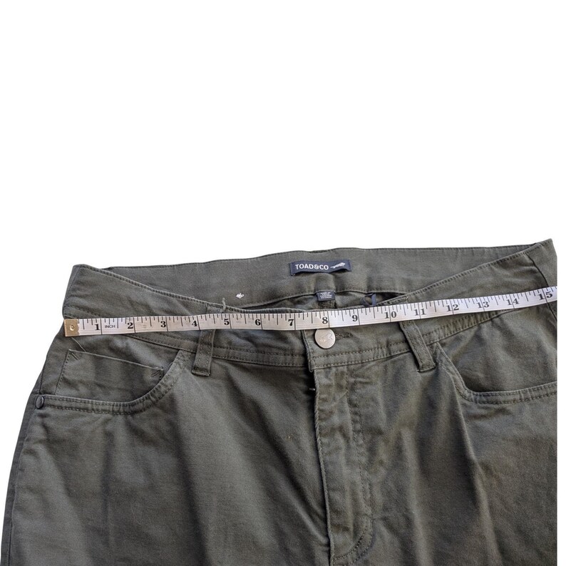 95 Toad&Co Olive Green Organic Cotton Tencel Slim Fit Pants Womens SIZE 10 Eco image 9