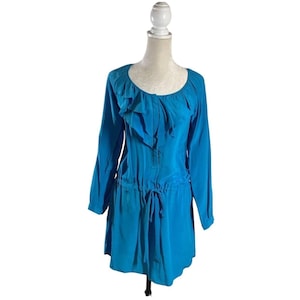 rebecca taylor ruffle silk dress Rebecca Taylor Marlena Ruffle Silk Dress  evaChic