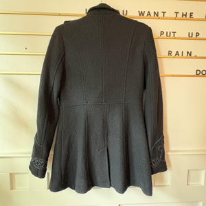 Abrigo militar cruzado de lana y viscosa FREE PEOPLE, negro, azul marino, talla 4 imagen 18