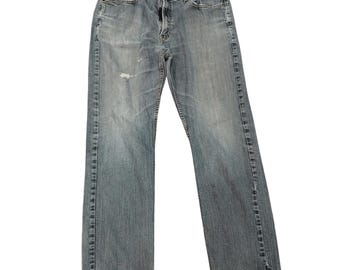 DENIZEN Levis Mens Med Wash Straight Leg Stretch Jeans Blue Sz 36x30 Distressed
