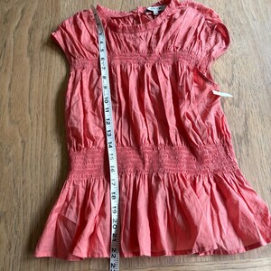 175 NWT Joe's Jeans Voile Smocked Peplum Top SMALL Coral Pink Cotton Sleeveless image 10