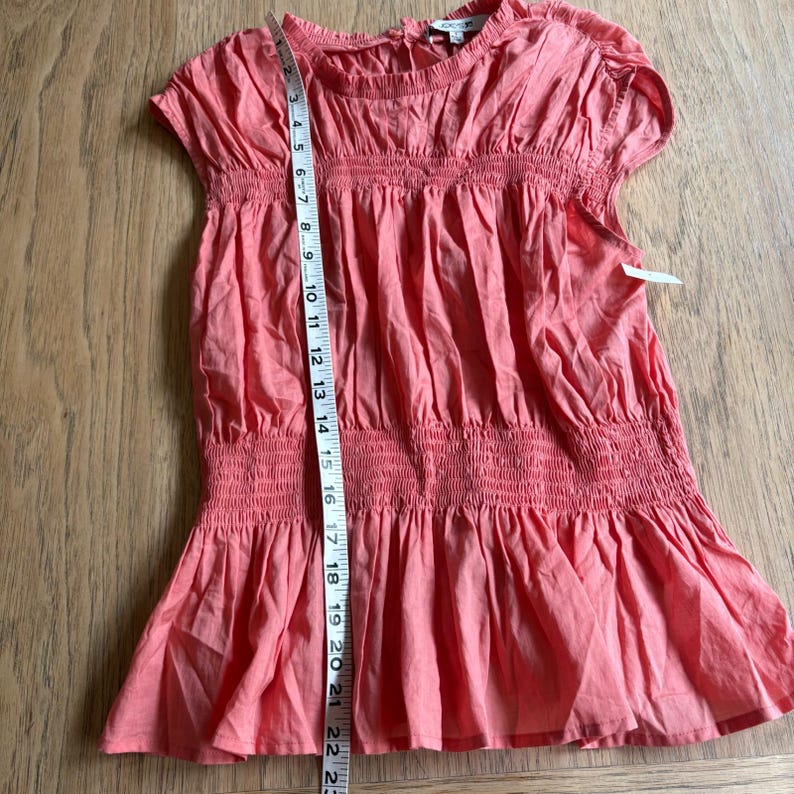 175 NWT Joe's Jeans Voile Smocked Peplum Top SMALL Coral Pink Cotton Sleeveless image 10