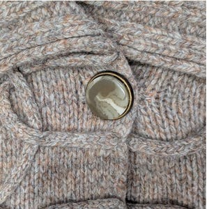 Vtg Anthropologie LEIFSDOTTIR Cable Knit Cardigan Military Fisherman Sweater S image 4