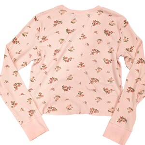 URBAN OUTFITTERS Out From Under Pink Floral Rose Waffle Thermal Top XL Cotton image 4