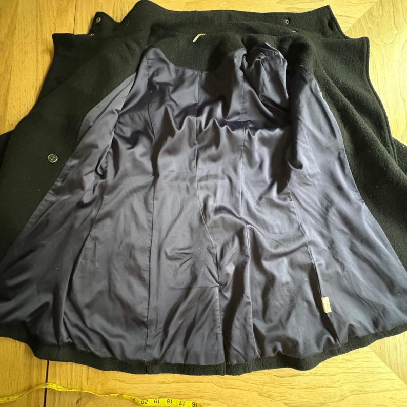 Abrigo militar cruzado de lana y viscosa FREE PEOPLE, negro, azul marino, talla 4 imagen 13