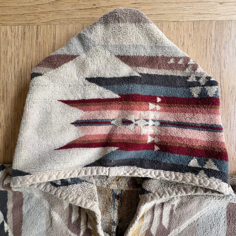 Pendleton White Sands Hooded Kids Towel Poncho SW Tribal Geometric Terrycloth image 2