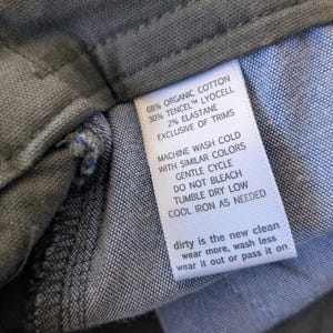 95 Toad&Co Olive Green Organic Cotton Tencel Slim Fit Pants Womens SIZE 10 Eco image 7