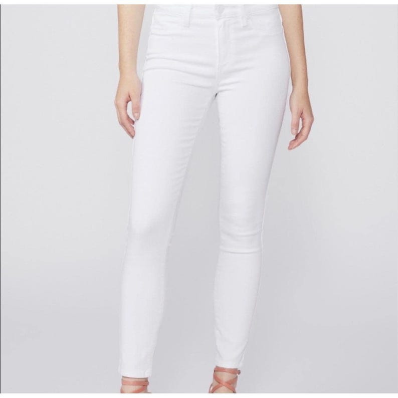 Anthropologie PAIGE Hoxton Ankle White High Rise Ankle Skinny Jeans SIZE 25 image 2