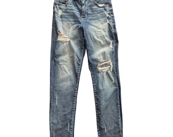 Buckle BKE Denim Mom Jean High Rise Distressed Blue Jeans Y2K Women's Size 26x28