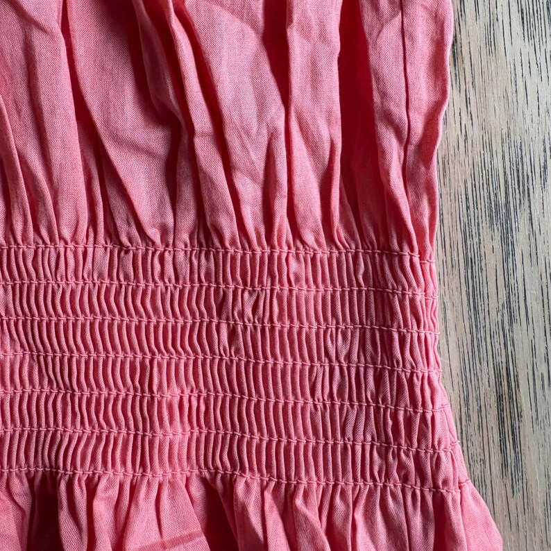 175 NWT Joe's Jeans Voile Smocked Peplum Top SMALL Coral Pink Cotton Sleeveless image 8