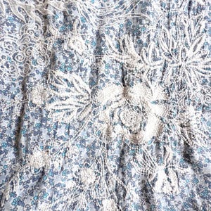 Johnny Was Workshop Blue Floral Dragon Embroidered Lace Button Down Shirt XS image 11
