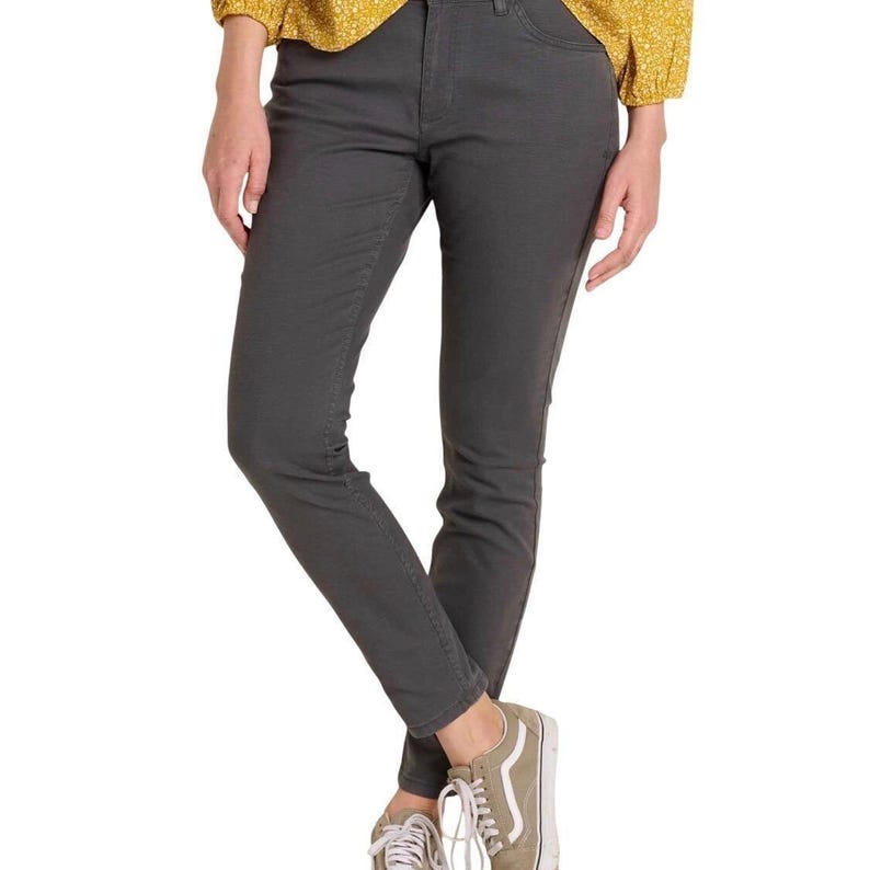 95 Toad&Co Olive Green Organic Cotton Tencel Slim Fit Pants Womens SIZE 10 Eco image 2