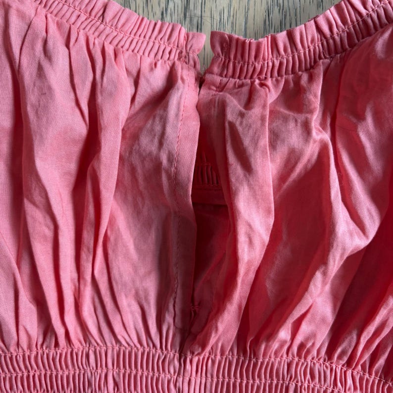 175 NWT Joe's Jeans Voile Smocked Peplum Top SMALL Coral Pink Cotton Sleeveless image 9