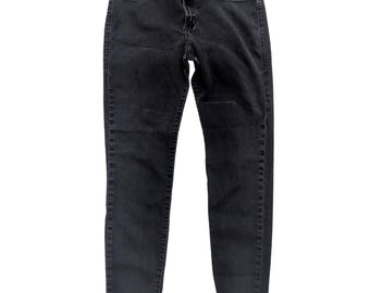 Rock & Republic Womens Skinny Jeans Faded Black Mid Rise Size 16 Stretch Denim