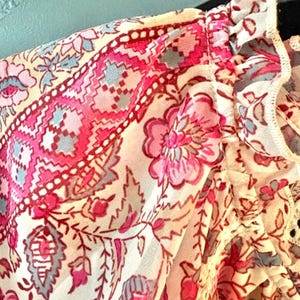 Anthropologie "Love the Label" Pink Floral Sz SMALL Mini Dress Boho Cottage image 5