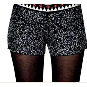 Free People WILDHEART by Eternal Sunshine Creations Sequin Shorts Black Sz SMALL bild 2