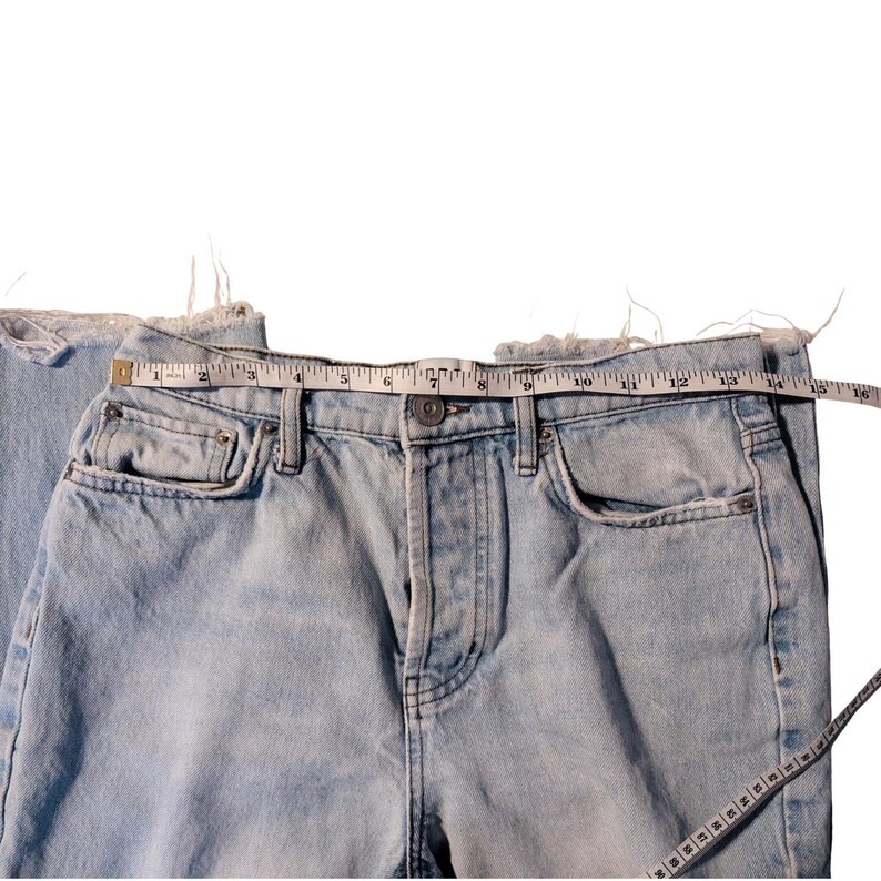 BDG Urban Outfitters Light Wash Distressed Button Fly Slim Straight Jeans Sz 28 image 8