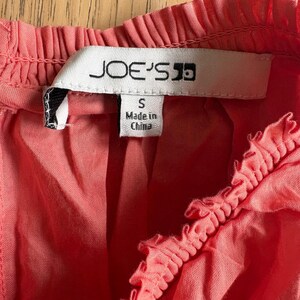 175 NWT Joe's Jeans Voile Smocked Peplum Top SMALL Coral Pink Cotton Sleeveless image 4