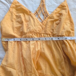 Urban Outfitters UO Yellow Fieldstone Tier Lattice Back Mini Dress M Cottagecore image 7