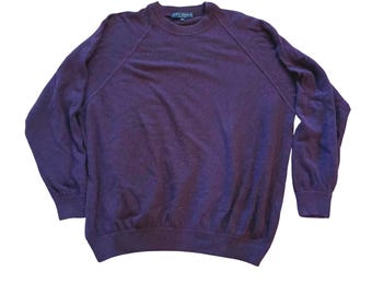 Scott Barber Cashmere Blend Mens Purple Crewneck Raglan Sweater XL Made in Italy